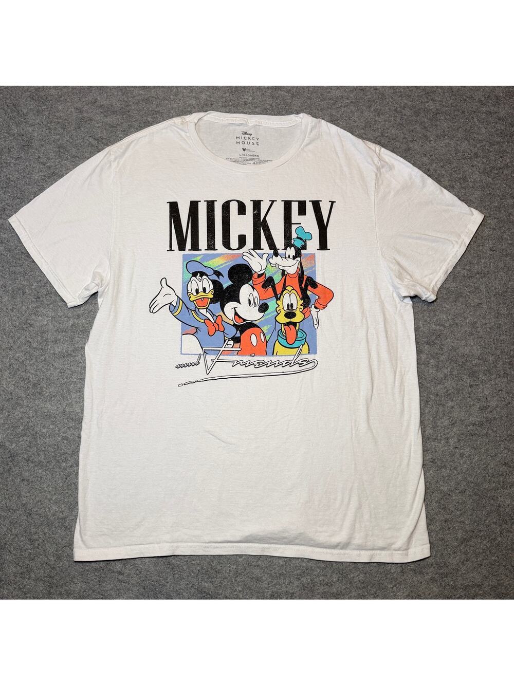 Disney Unisex L Graphic T-Shirt Cotton Solid White Color